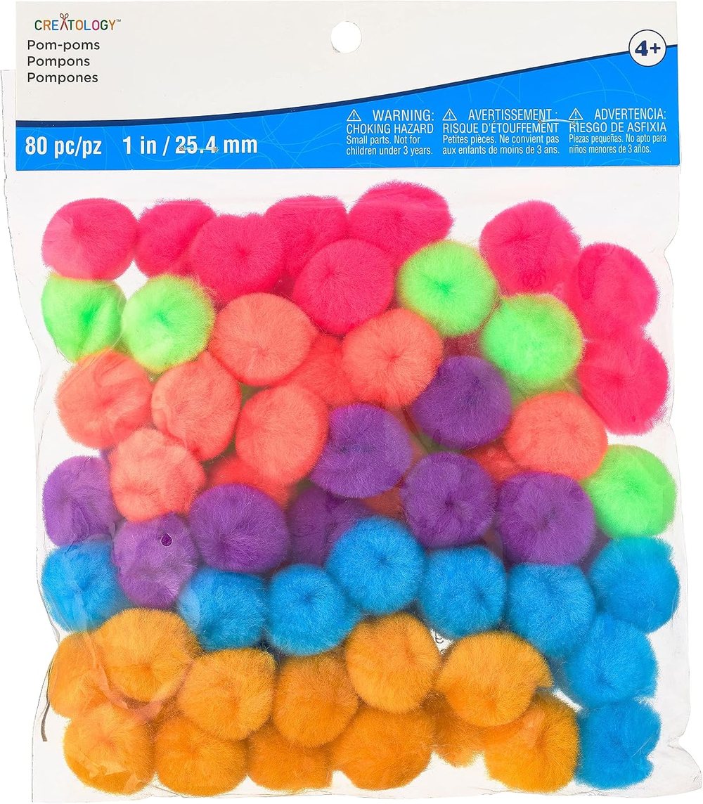 Creatology 1" Bright Mix Pom Poms, view 2