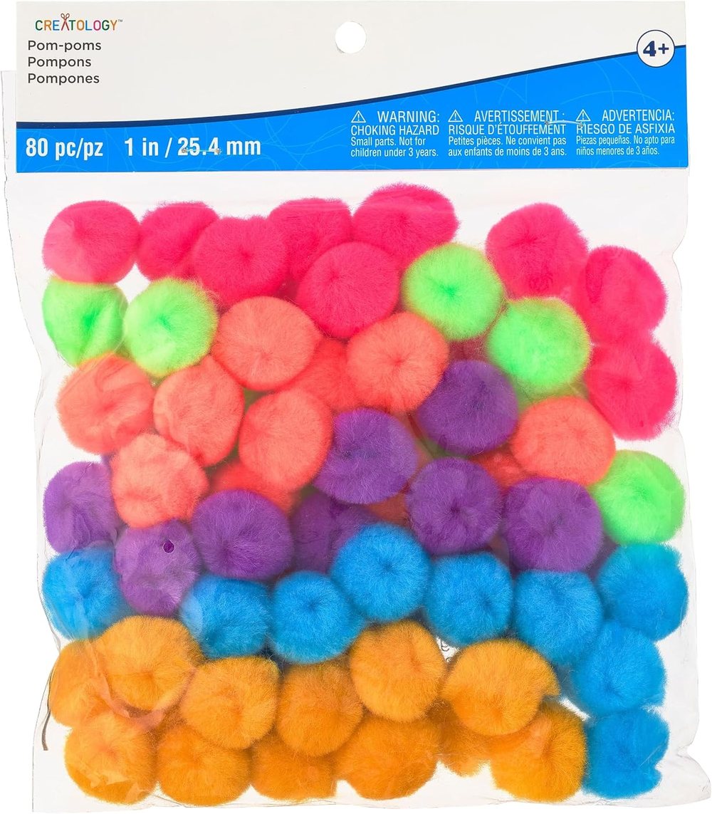 Creatology 1" Bright Mix Pom Poms, view 5