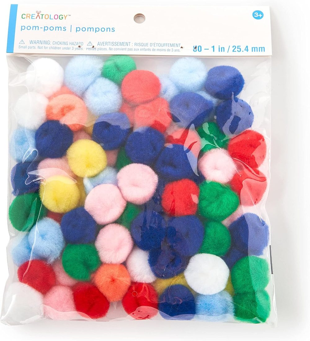 Creatology 1" Multicolor Pom Poms, view 2