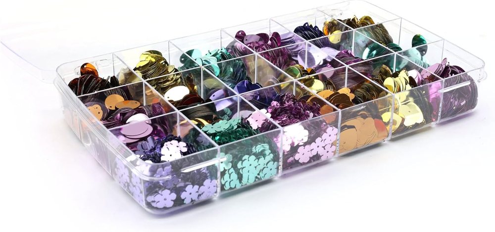 Creatology Assorted Shapes Craft Sequins, Bulk PVC Resin Embellishments, Assorted Colors, 15.87 oz, 1-Pack, view 3