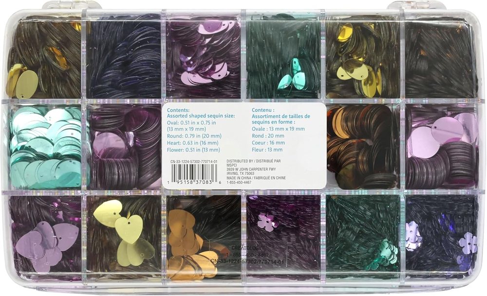 Creatology Assorted Shapes Craft Sequins, Bulk PVC Resin Embellishments, Assorted Colors, 15.87 oz, 1-Pack, view 5