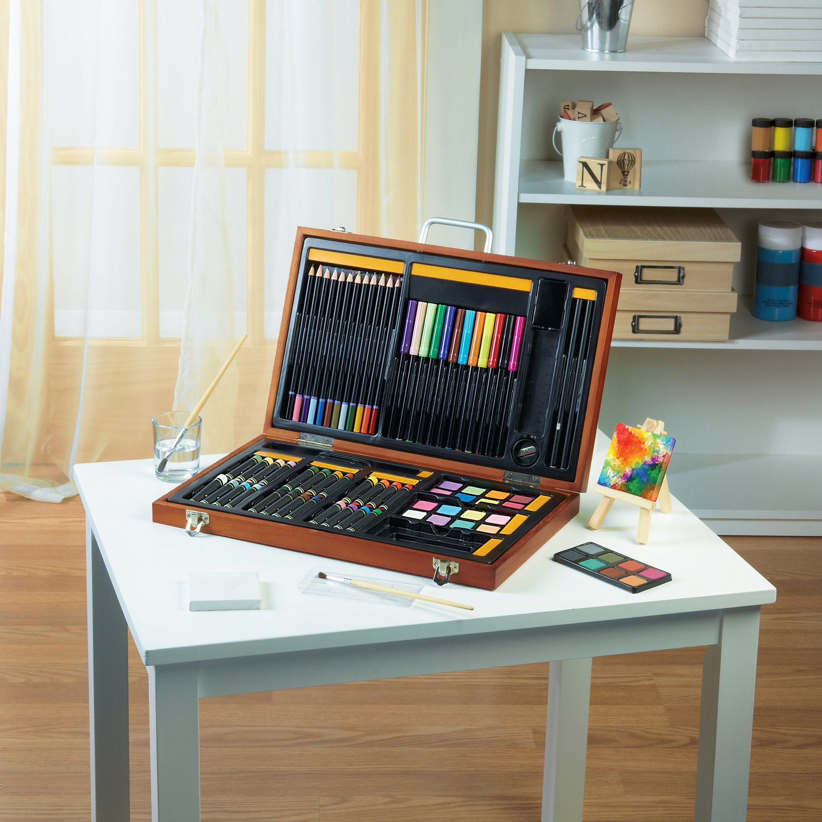 Creatology deluxe art case opened on a table