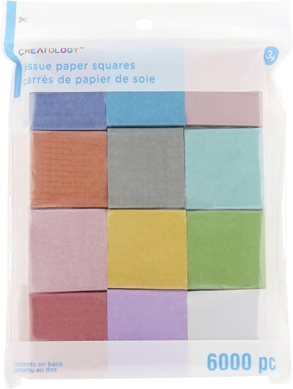 Creatology 12 Packs: 6,000 ct. (72,000 Total) Pastel Tissue Paper Square Pack, view 4