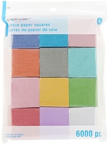 Creatology 12 Packs: 6,000 ct. (72,000 Total) Pastel Tissue Paper Square Pack
