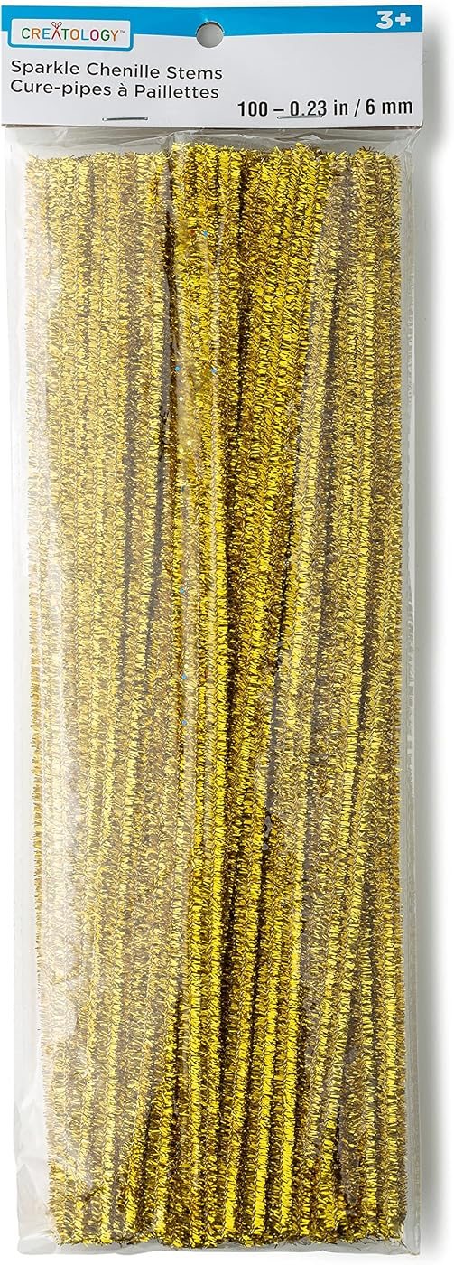 Creatology Gold Glitter Chenille Pipe Cleaners, view 4