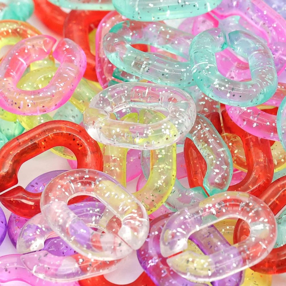 Creatology Transparent Glitter Plastic Chain Links, view 3