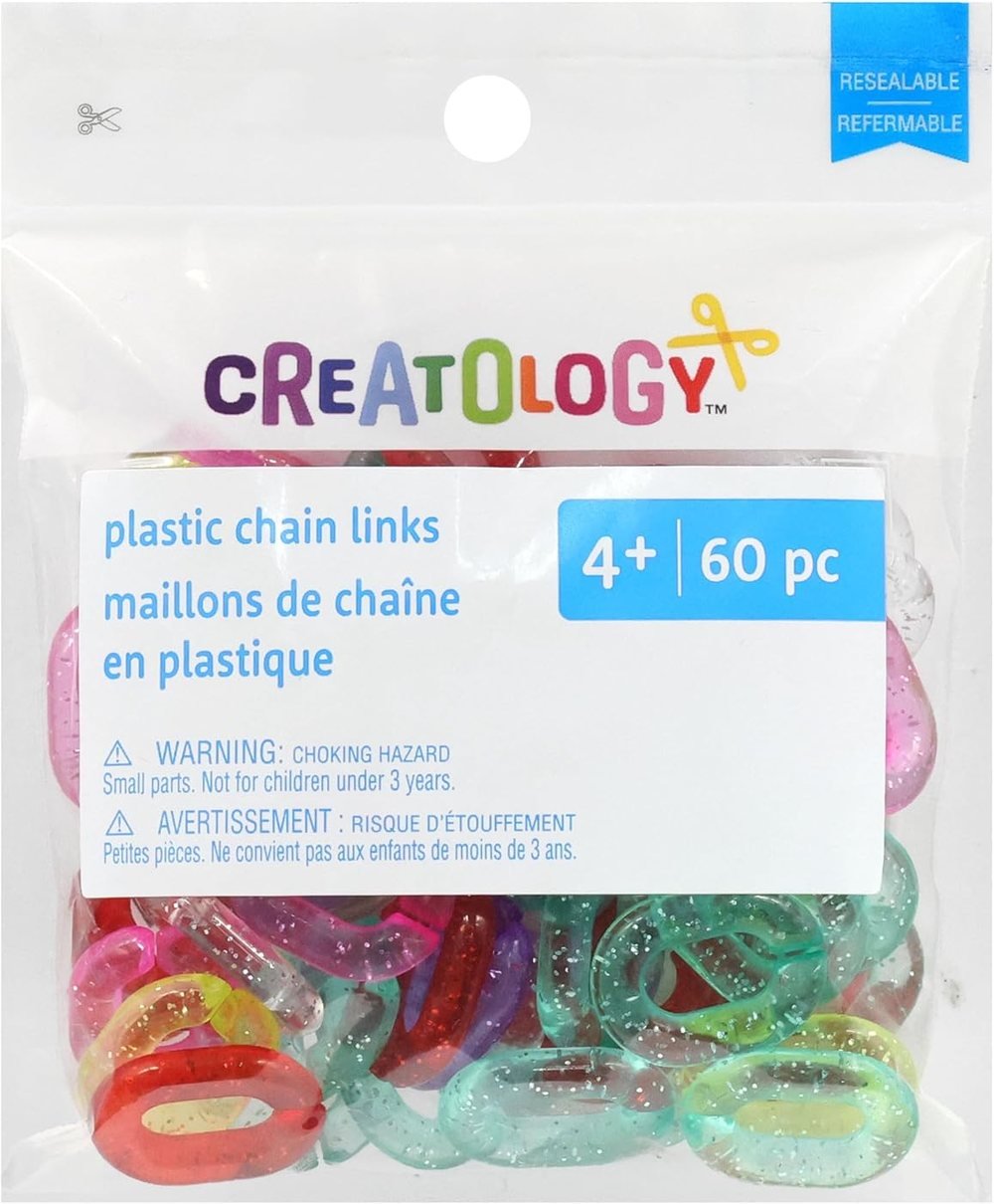 Creatology Transparent Glitter Plastic Chain Links, view 4
