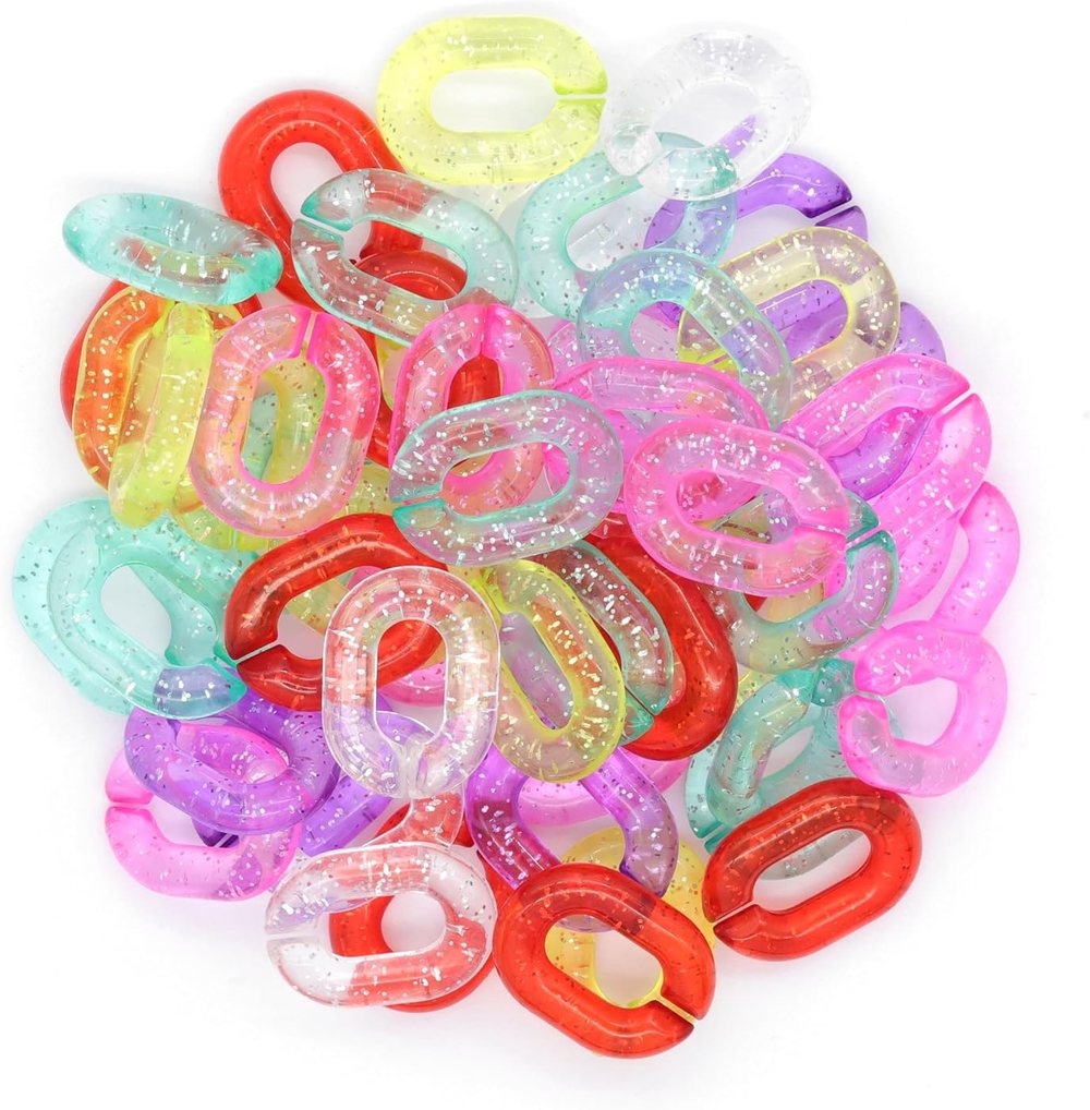 Creatology Transparent Glitter Plastic Chain Links, view 5